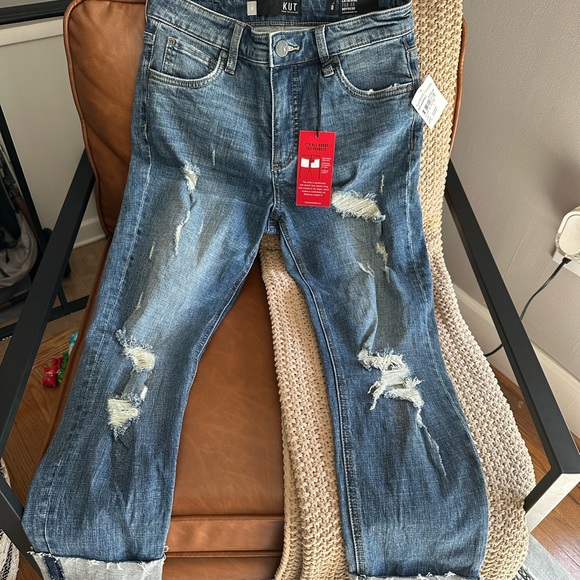 Kut from the Kloth Blue High Rise Boyfriend Jeans - Picture 3 of 4